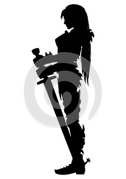 Guardian knight woman silhouette