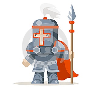 Guardian lance knight spearman fantasy medieval action RPG game character layered animation ready character vector