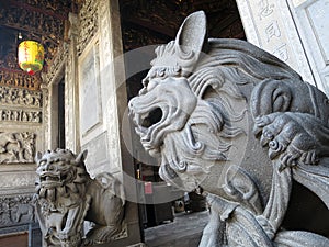 The Guardian Lions of Changfu Temple (Zushi Temple, ä¸‰å³½ç¥–å¸«å»Ÿ) in Sanshia District, New Taipei City, TAIWAN