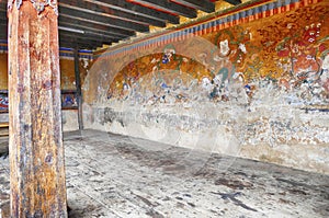 Guardian Lord deity fresco outside temple