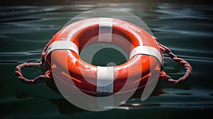 Guardian of Safety, The Lifesaving Symbolism of the Lifebuoy Ring. Generative AI