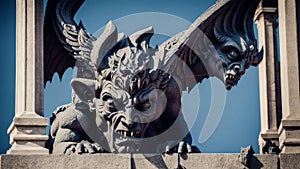 The Guardian of Shadows Unveiling the Sinister Beauty of the Ghoulish Gargoyle.AI Generated