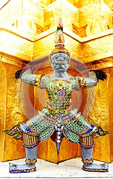 Guardian statues at temple of the Emerald Buddha (Wat Phra-K