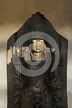 Guardian temple deity outside virupaksha temple, Hampi, Karnataka.