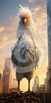 Guardian Of The Twin Towers: Photorealistic Owl Art With Caninecore Aesthetic