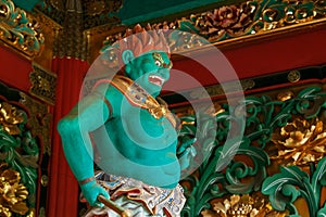 A Guardian at Yashamon Gate at Taiyuinbyo Shrine in Nikko, Japan