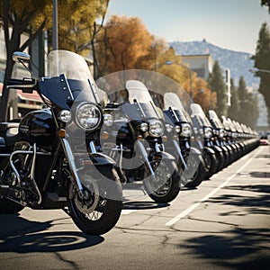 Guardians of the Road: Police Motorcycles in Formation