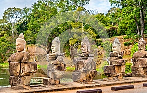 Guardians at the South Gate of Angkor Thom - Siem Reap, Cambodia