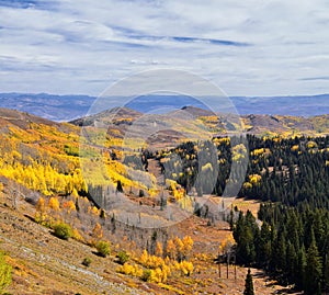 Guardsman Pass views of Panoramic Landscape of the Pass from the Brighton side by Midway and Heber Valley along the Wasatch Front