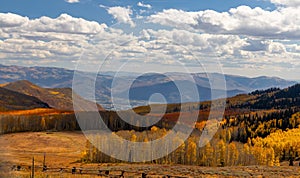 Guardsman`s Pass Overlook in Utah, Colorful fall foliage in Wasatch mountains