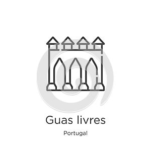 guas livres icon vector from portugal collection. Thin line guas livres outline icon vector illustration. Outline, thin line guas photo