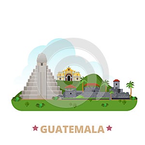 Guatemala country design template Flat cartoon sty photo