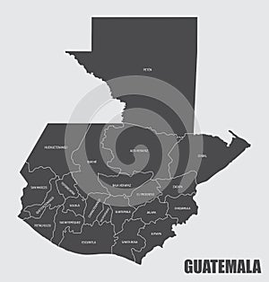 Guatemala departments map photo