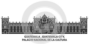 Guatemala , Guatemala City, Palacio Nacional De La Cultura travel landmark vector illustration photo