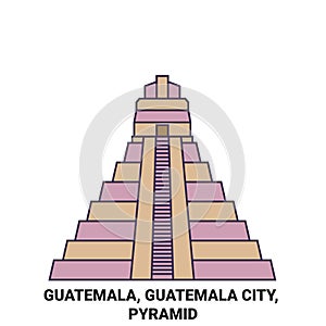 Guatemala, Guatemala City, Travels Landsmark travel landmark vector illustration