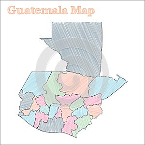 Guatemala hand-drawn map. photo