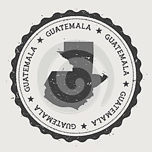 Guatemala hipster round rubber stamp with country. photo