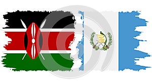 Guatemala and Kenya grunge flags connection vector