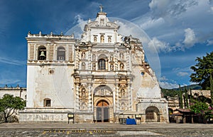 Front facade of San Francisco church, La Antigua, Guatemala photo