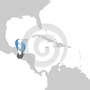 Guatemala Location Map on map Central America . 3d Guatemala  flag map marker location pin. High quality map of Guatemala.