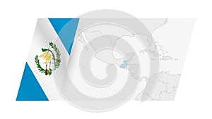 Guatemala map in modern style with flag of Guatemala on left side photo