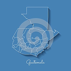 Guatemala region map: blue with white outline and. photo