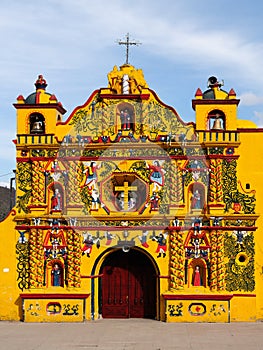 Guatemala, View on the most colour facade church in Guatemala photo