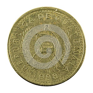 25 guatemalan centavo coin 1998 reverse photo