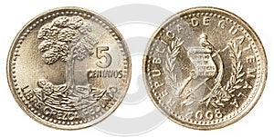 5 guatemalan centavos coin