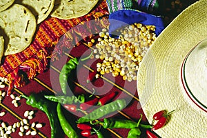 Guatemalan and mexican food on the table