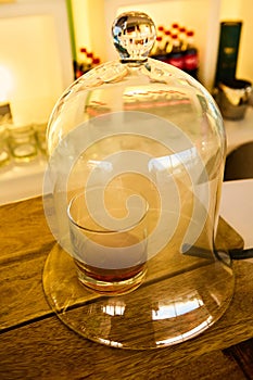 Guatemalan rum under a glass dome photo