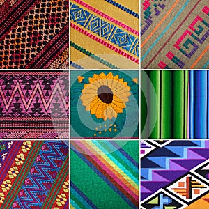 Guatemalan woven blankets and fabrics photo
