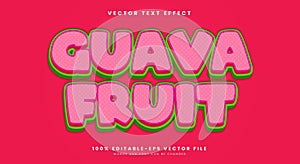 Guava Fruit 3D Editable Text effect Template