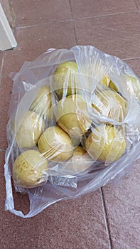 Guava fruits in the crackle , background ceramic