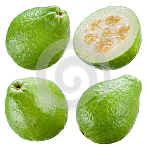 Guava isolated on white. Collection