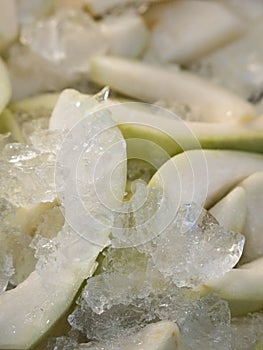 Guava Sliced with Ice Cube