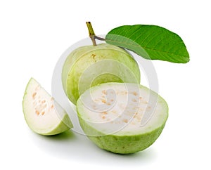 Guava tropical fruit on white background