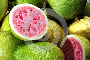 Guavas with water droplets photo