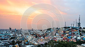 Guayaquil city at sunset photo