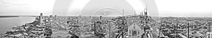 Guayaquil panoramic in black and white