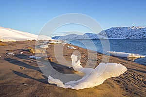 Guba Voronya, Barents Sea bay. Kola Peninsula landscape