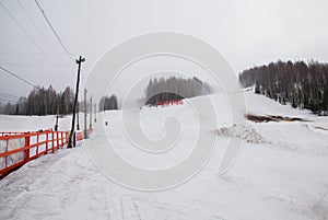 Gubakha, Perm region, Russia - Ski center in the spring day