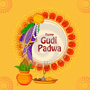 Gudi Padwa holiday religious festival background of Maharashtra India photo