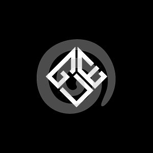 GUE letter logo design on black background. GUE creative initials letter logo concept. GUE letter design
