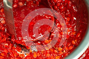 Guelder berries jam making