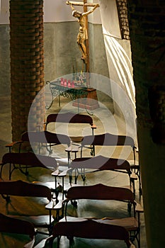 Guell Crypt Interior, Catalunya, Spain