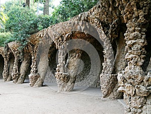 Guell park, detail of bridge