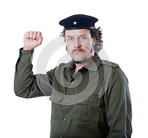 Guerilla with beret and communist star photo