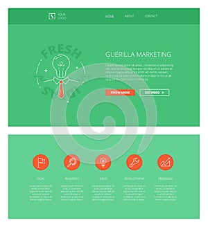 Guerilla Marketing design template for websites and apps