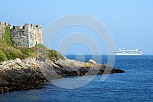 Guernsey Castle Cornet cruise liner departing